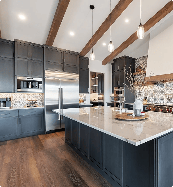 Laminate flooring in kitchen