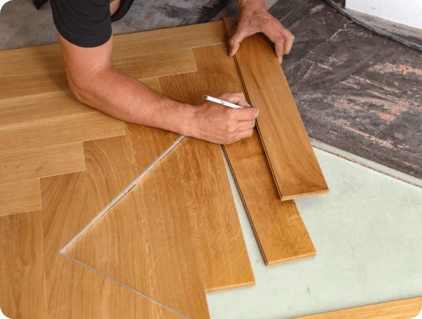 Solid hardwood flooring with traditional full-wood planks and timeless look